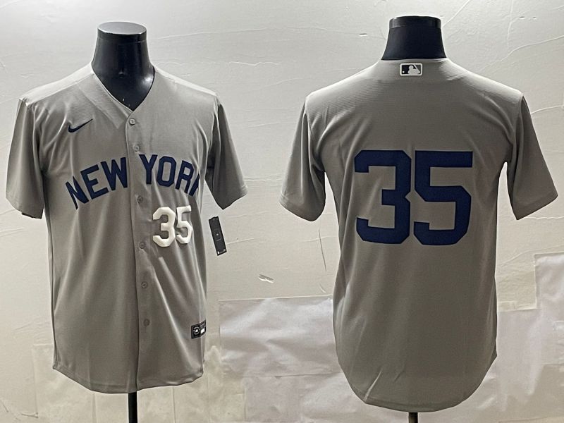 Men New York Yankees #35 No Name Grey Game 2025 Nike MLB Jersey style 3161->new york yankees->MLB Jersey